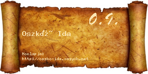 Oszkó Ida névjegykártya