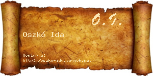 Oszkó Ida névjegykártya